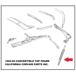 USED CONVERTIBLE TOP LIFT SPRING - 1965-69