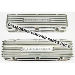 NEW POLISHED ALUMINUM VALVE COVERS - 4 HOLE