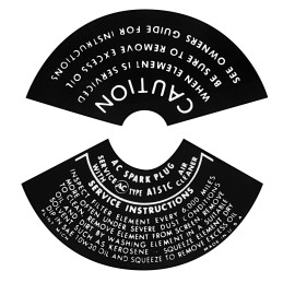 NEW TURBO AIR CLAENER LID STICKERS - 1962-64