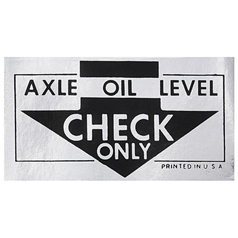 NEW AXLE CHECK STICKER