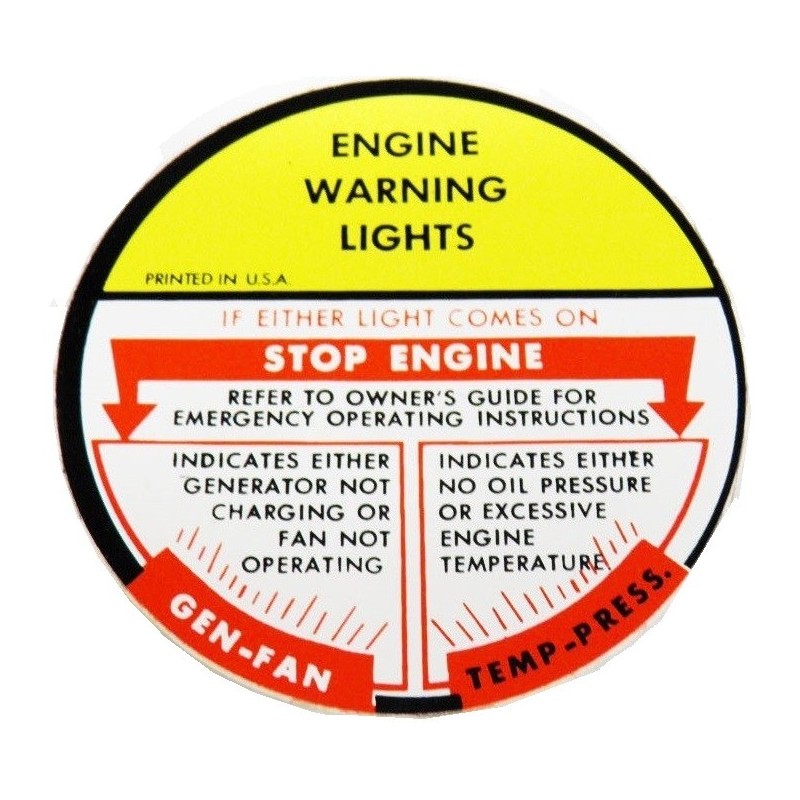 NEW GLOVEBOX DOOR STICKER - 1965-69