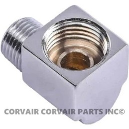 CHROME GAS LINE FITTING - 90 DEGREE