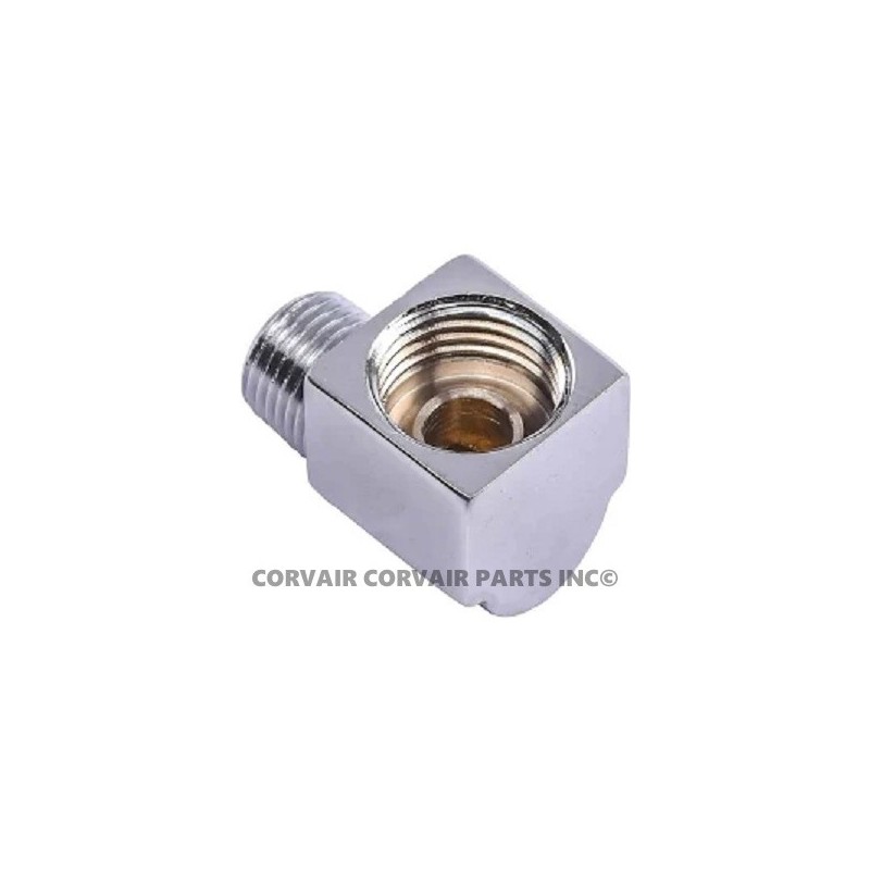 CHROME GAS LINE FITTING - 90 DEGREE
