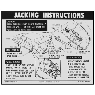 NEW 1965-66 JACKING INSTRUCTIONS