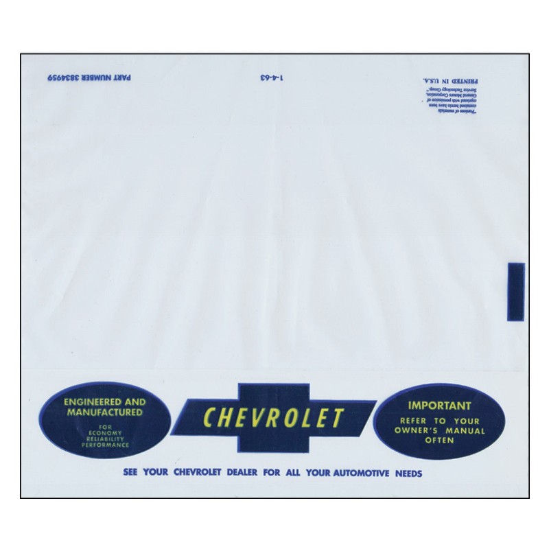 NEW OWNERS MANUAL ENVELOPE - 1963-66
