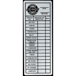 NEW CHEVROLET SERVICE STICKER