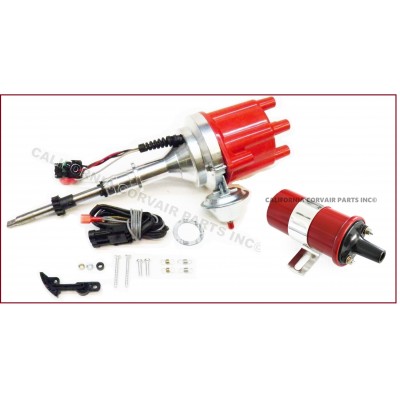 NEW ELECTRONIC DISTRIBUTOR & COIL - RED