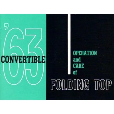NEW 1963 CONVERTIBLE TOP BOOKLET
