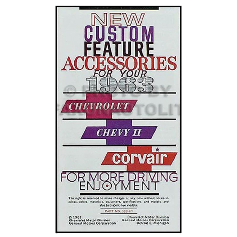 NEW CUSTOM FEATURES BOOKLET - 1963