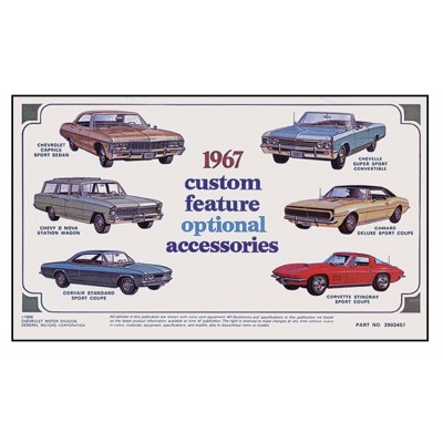 NEW 1967 CUSTOM FEATURES BOOKLET