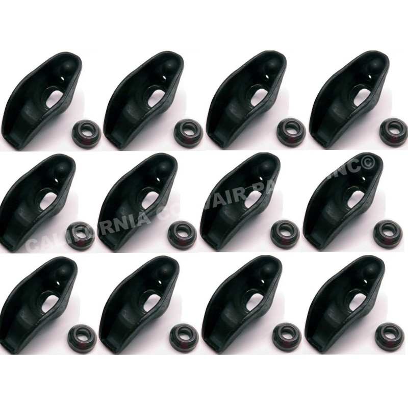 USED SET (12) ROCKER ARMS, BALLS & NUTS