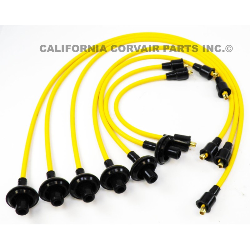 NEW 8MM DELUXE SILICONE SPARK PLUG WIRES - YELLOW