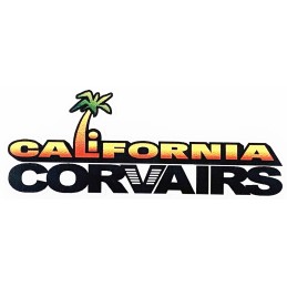 WHITE CALIFORNIA CORVAIR SUNRISE LOGO - 2X LARGE