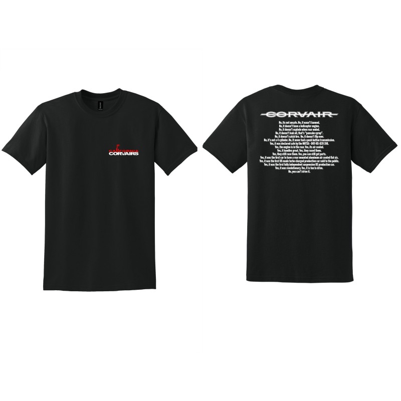 BLACK CALIFORNIA CORVAIRS FACTS & FICTION - X LARGE