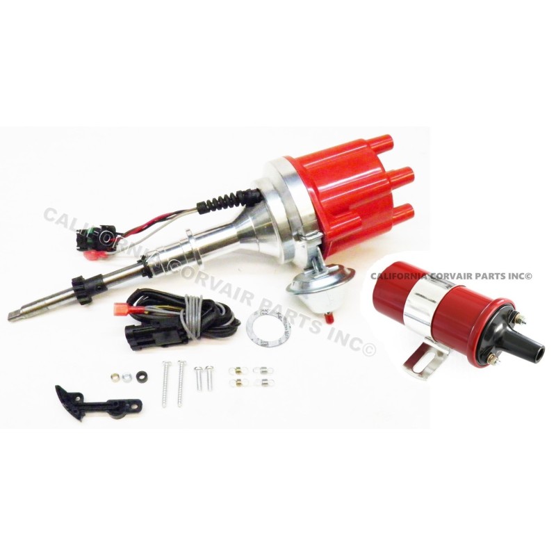 NEW ELECTRONIC DISTRIBUTOR & COIL - RED CAP