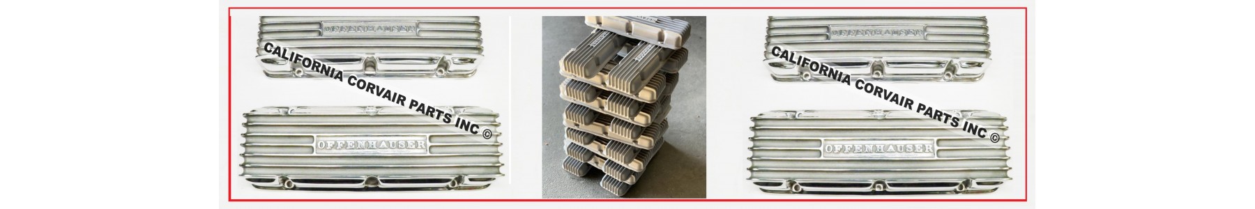 NEW OFFY FINNED ALUMINUM VALVE COVERS - 6-HOLE