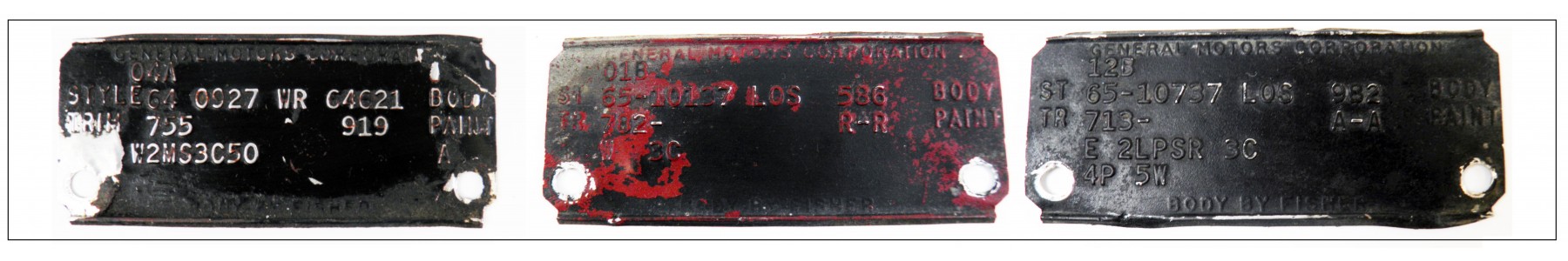 USED 1960 BODY ID TAGS